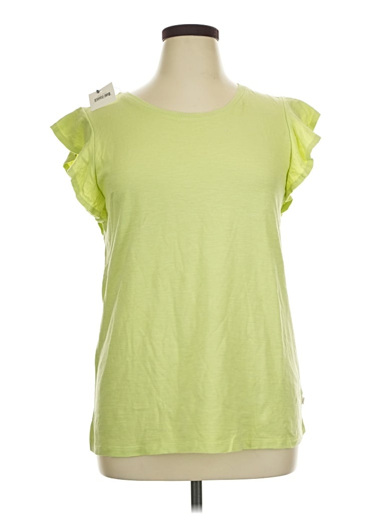 Pre-owned Ecothreads Short Sleeve Top Green Cold Shoulder Neckline Tops