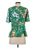 Ann Taylor LOFT 100% Polyester Green Short Sleeve Blouse Size 00 - photo 2