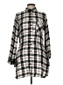 Forever 21 100% Rayon Plaid Gray 3/4 Sleeve Button-Down Shirt Size L - photo 1