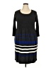 Studio One 100% Acrylic Stripes Black Casual Dress Size 2X - photo 1