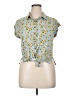 Self Esteem 100% Rayon Floral Blue Short Sleeve Blouse Size XL - photo 1
