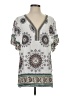 U Moda Gray Short Sleeve Blouse Size 2 - photo 1