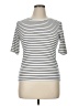 Ann Taylor LOFT Stripes Silver Short Sleeve Turtleneck Size XL - photo 1