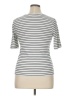 Ann Taylor LOFT Stripes Silver Short Sleeve Turtleneck Size XL - photo 2