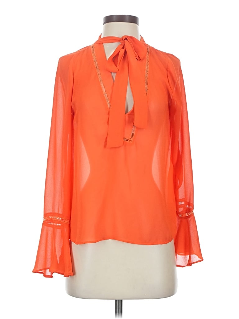 Pre-owned Lucy Paris Long Sleeve Blouse In Orange