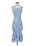 Unbranded Print Blue Cocktail Dress Size S - photo 1