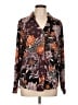 Maurices 100% Polyester Floral Brown Long Sleeve Blouse Size L - photo 1