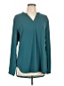 Timeson 100% Polyester Teal Long Sleeve Blouse Size L - photo 1