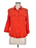 DR2 100% Rayon Orange 3/4 Sleeve Button-Down Shirt Size M - photo 1