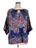 MULTIPLES Paisley Blue 3/4 Sleeve Blouse Size 1X - photo 1