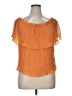Express 100% Polyester Orange Short Sleeve Blouse Size XL - photo 1