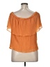 Express 100% Polyester Orange Short Sleeve Blouse Size XL - photo 2