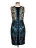 Etcetera Graphic Teal Cocktail Dress Size 6 - photo 1
