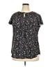 SimpleFun 100% Polyester Black Short Sleeve Blouse Size 2X - photo 1