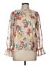 Ann Taylor LOFT 100% Polyester Floral Ivory Tan 3/4 Sleeve Blouse Size M - photo 1