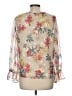 Ann Taylor LOFT 100% Polyester Floral Ivory Tan 3/4 Sleeve Blouse Size M - photo 2