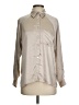 Line & Dot Metallic Tan Long Sleeve Blouse Size XS - photo 1