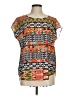 August Silk Orange Short Sleeve Blouse Size M - photo 1