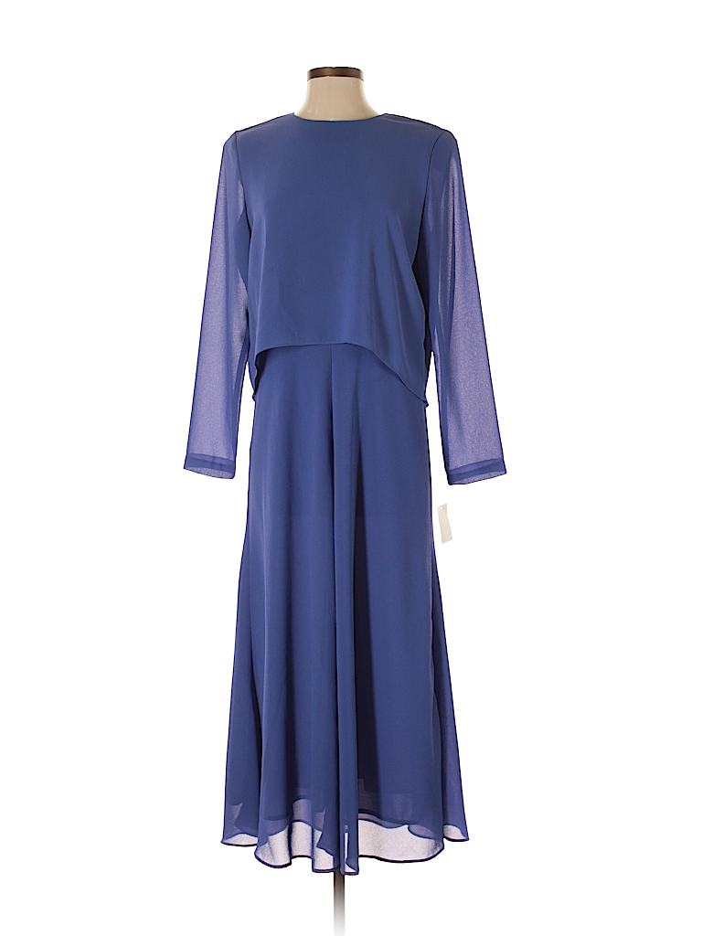 Draper's & Damon's 100% Polyester Solid Purple Cocktail Dress Size 8 ...