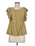Max Studio 100% Rayon Yellow Short Sleeve Blouse Size M - photo 1