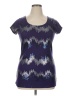 Self Esteem 100% Polyester Chevron-herringbone Purple Short Sleeve T-Shirt Size XL - photo 1