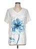 Unbranded Floral White Short Sleeve T-Shirt Size L - photo 1
