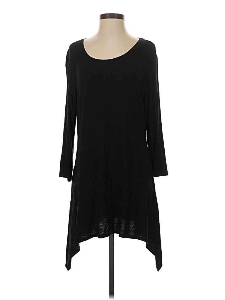 Pre-owned Westbound 3/4 Sleeve Top Black Scoop Neck Tops