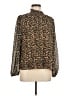 J.Crew Factory Store 100% Polyester Animal Print Brown Long Sleeve Blouse Size M - photo 1