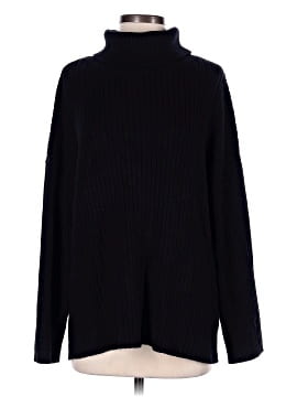 LILLUSORY Maglia A Collo Alto Slim Fit Maniche Lunghe: Top Elastico In Misto Cotone, Blu, Taglia XL