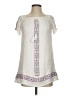Miami 100% Rayon Ivory Short Sleeve Blouse Size XS - photo 1
