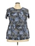 DressBarn 100% Polyester Blue Short Sleeve Top Size 3X - photo 1