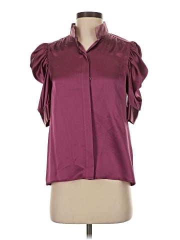 FRAME Short Sleeve Silk Top (view 1)