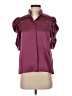 FRAME 100% Silk Burgundy Short Sleeve Silk Top Size XS - photo 1