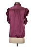 FRAME 100% Silk Burgundy Short Sleeve Silk Top Size XS - photo 2