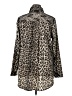 Metrostyle 100% Polyester Animal Print Brown Long Sleeve Blouse Size XL - photo 2