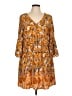 CAT 100% Rayon Paisley Orange Casual Dress Size L - photo 1