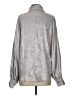 Glam 100% Polyester Metallic Silver Long Sleeve Blouse Size S - photo 2