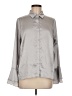 Stelen 100% Polyester Metallic Silver Long Sleeve Blouse Size M - photo 1