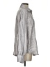 Glam 100% Polyester Metallic Silver Long Sleeve Blouse Size S - photo 4