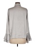Stelen 100% Polyester Metallic Silver Long Sleeve Blouse Size M - photo 2