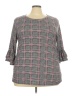 Eye Candy Gray 3/4 Sleeve Blouse Size 3X - photo 1