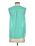 Tommy Bahama 100% Polyester Teal Sleeveless Blouse Size S - photo 2