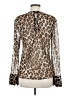 MNG 100% Polyester Animal Print Brown Long Sleeve Blouse Size 8 - photo 2