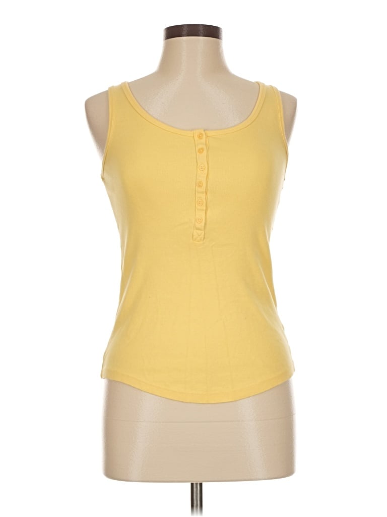 Pre-owned Faded Glory Tank Top Yellow Strapless Neckline Tops