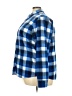 Riders by Lee 100% Polyester Checkered-gingham Blue Long Sleeve Blouse Size 3X - photo 5