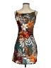 Unbranded 100% Polyester Tropical Brown Cocktail Dress Size XS - photo 1