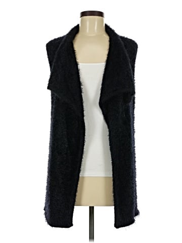Black Rivet Faux Fur Vest (view 1)