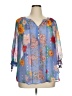 Fig and Flower 100% Polyester Blue 3/4 Sleeve Blouse Size 1X - photo 1