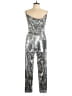 Black Halo 100% Polyamide Metallic Silver Jumpsuit Size 6 - photo 1