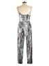 Black Halo 100% Polyamide Metallic Silver Jumpsuit Size 6 - photo 2